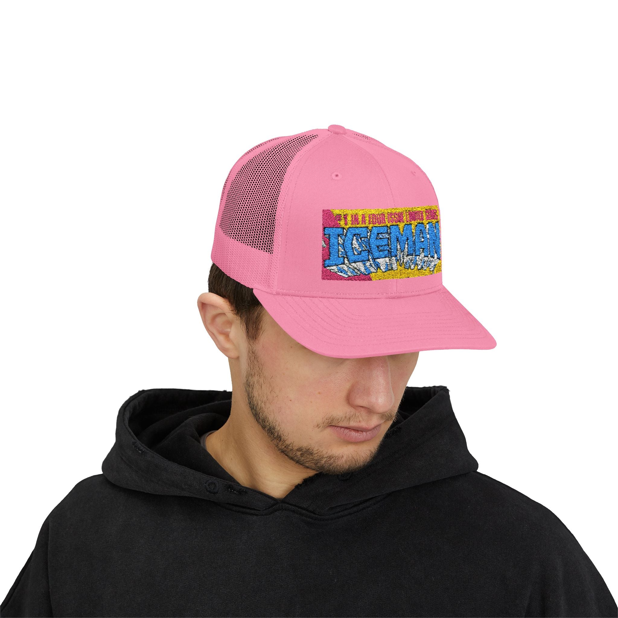 Iceman Snapback Trucker Cap — Retro Sequin Patch Logo Hat