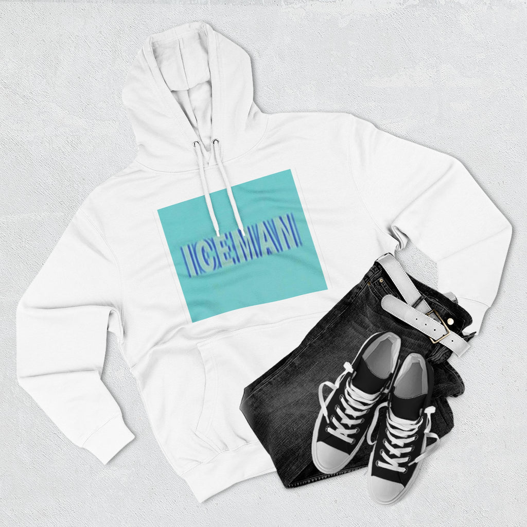 Iceman Hoodie — Retro Aqua 3-Panel Graphic Fleece Pullover