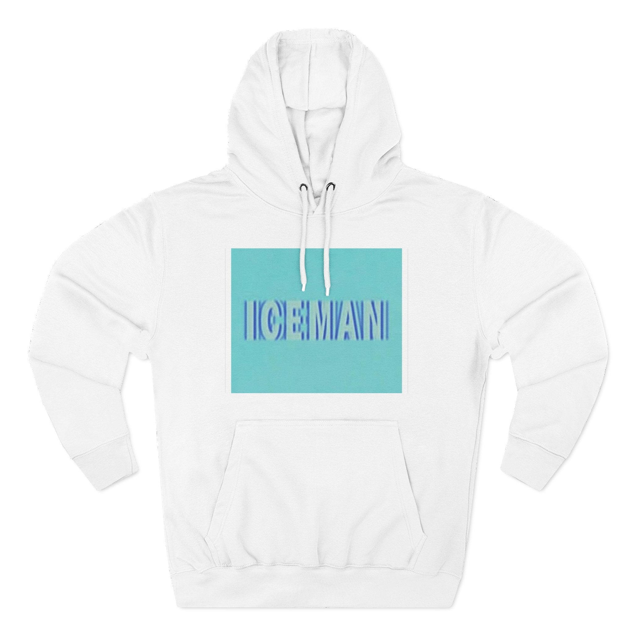 Iceman Hoodie — Retro Aqua 3-Panel Graphic Fleece Pullover