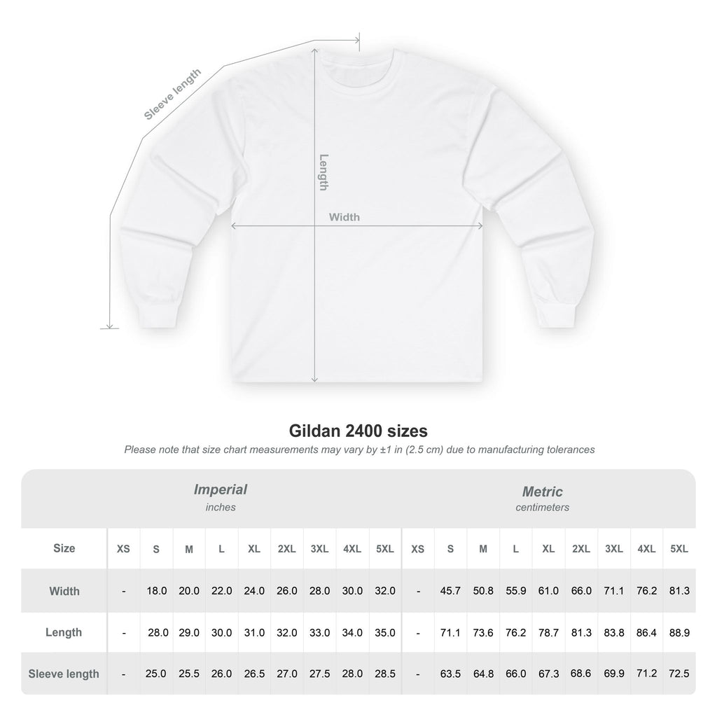 Long Sleeve Tee — Abstract Cityscape Wave Graphic