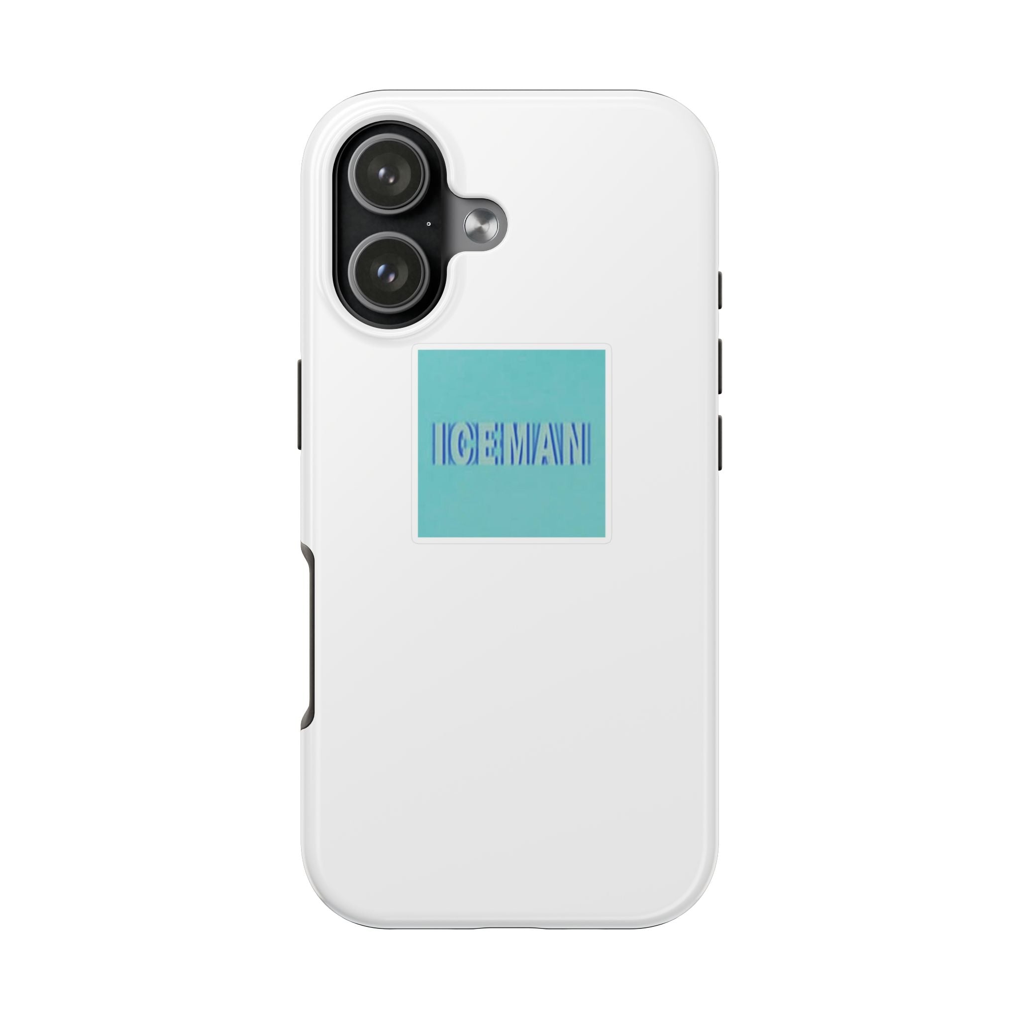 Tough Phone Case — Minimal Teal Square "Ice Man" Graphic