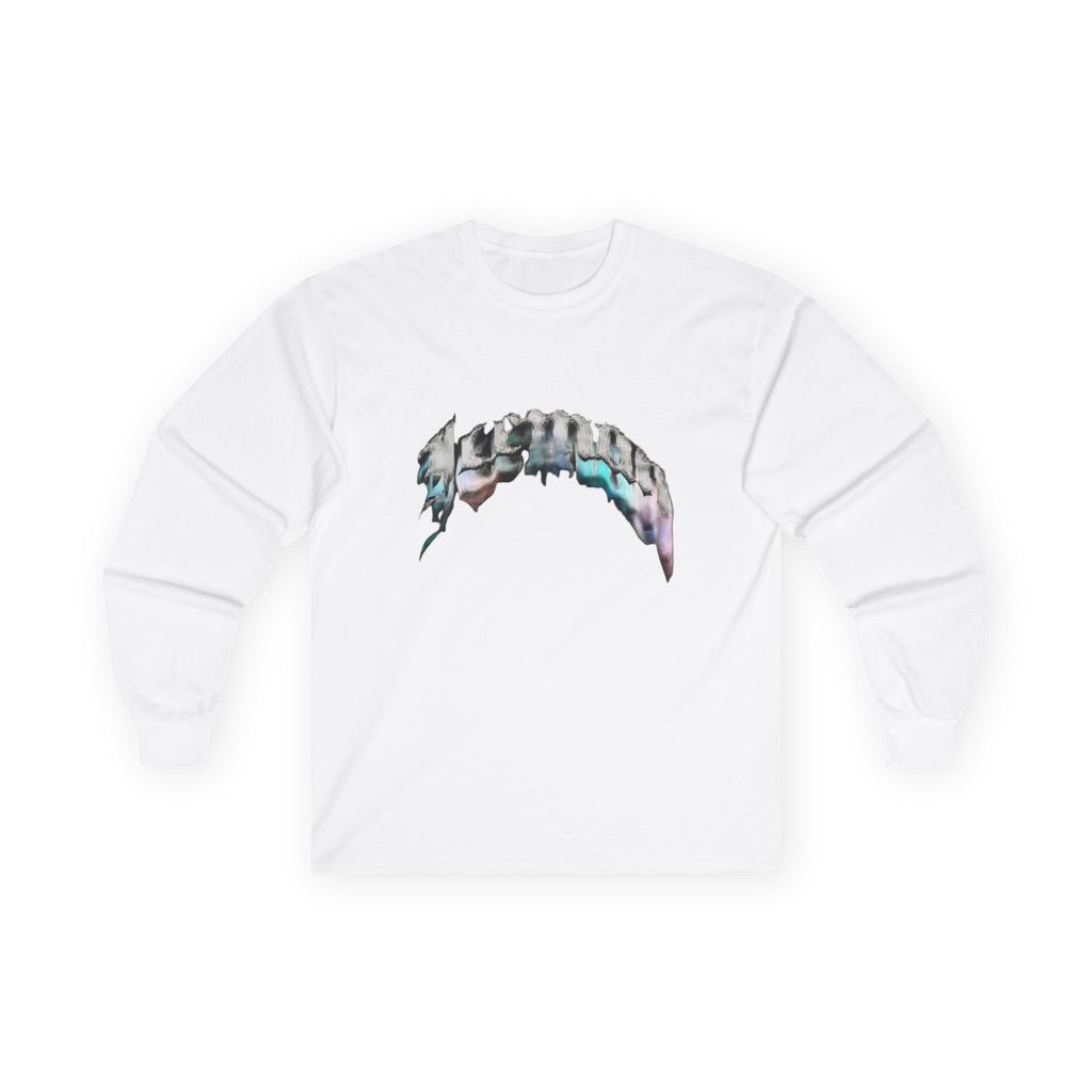 Long Sleeve Tee — Abstract Cityscape Wave Graphic