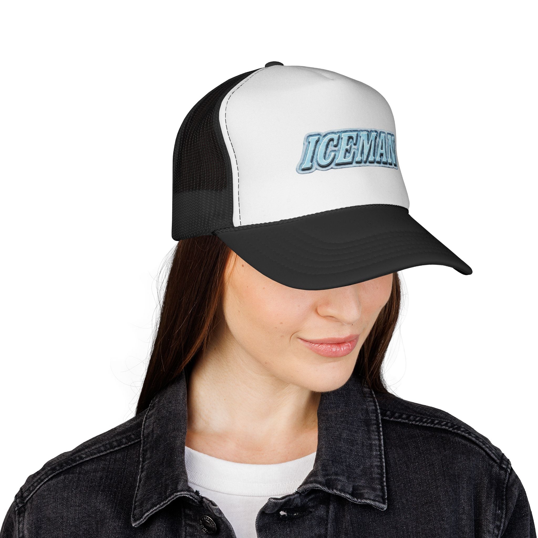 Iceman Trucker Cap — Retro Embroidered Mesh Baseball Hat